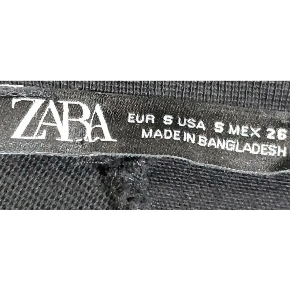 Zara Womens Black V-Neck Dolman Sleeve Lightweight Top | Size S